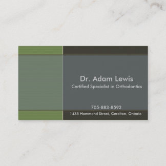 Doctor Business Card - Brown, Blue, Green
