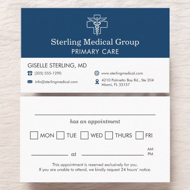Doctor Caduceus Office Appointment Business Card (Creator Uploaded)