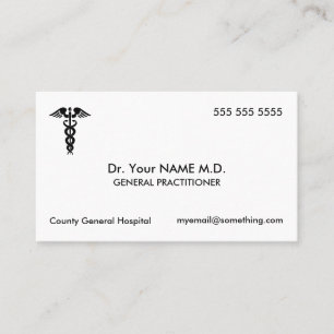 Doctor Caduceus White Business Card