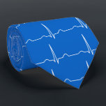 Doctor Cardiologist cardiogram ECG pattern Blue Tie<br><div class="desc">Doctor Cardiologist cardiogram ECG pattern Bright Blue necktie. Cardiogram ECG pattern for cardiologist doctor tie. Customise and change the background colour, if desired. Design printed on both sides of the tie. An electrocardiogram (ECG / EKG) is an electrical recording of the heart and is used in the investigation of heart...</div>