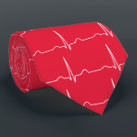 Doctor Cardiologist cardiogram ECG pattern Red Tie<br><div class="desc">Doctor Cardiologist cardiogram ECG pattern Red necktie. Cardiogram ECG pattern for cardiologist doctor tie. Customise and change the background colour, if desired. Design printed on both sides of the tie. An electrocardiogram (ECG / EKG) is an electrical recording of the heart and is used in the investigation of heart disease....</div>