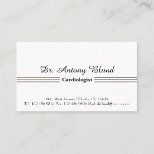 Doctor Cardiologist Elegant Simple Business Card