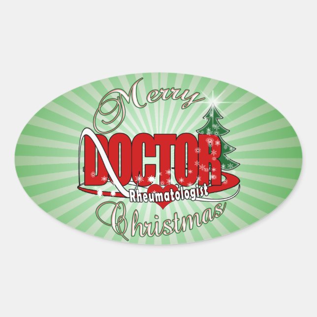 DOCTOR CHRISTMAS Rheumatologist Oval Sticker (Front)