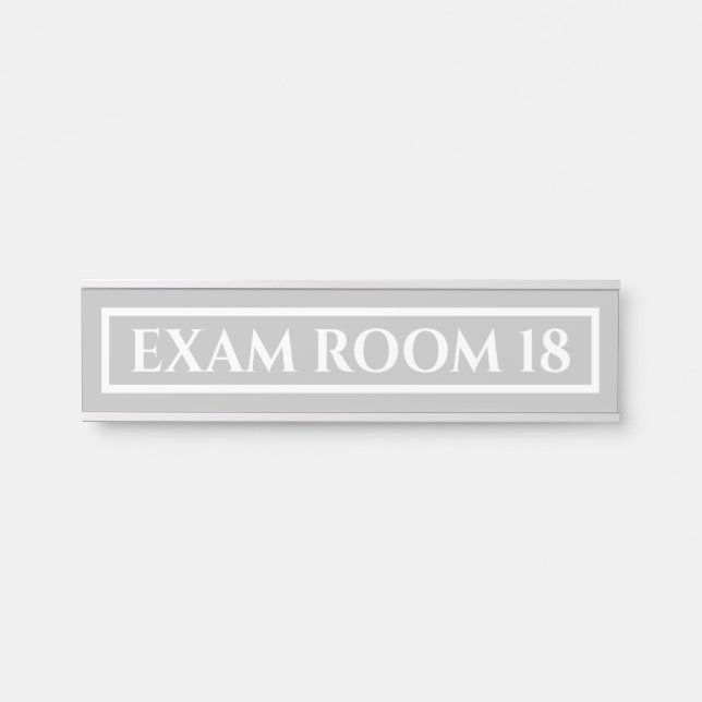 Doctor Doctor's Exam Room Office Door Sign Grey (Front)