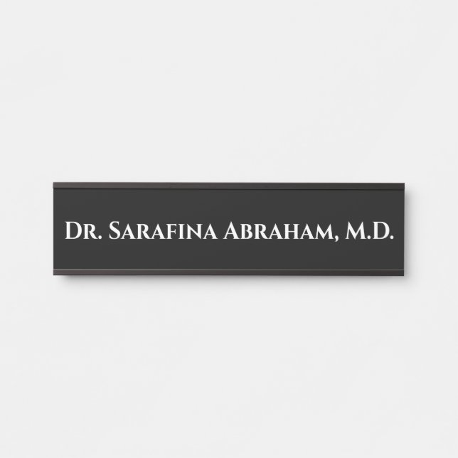 Doctor Doctor's Office Door Sign Name Plate Black (Front)