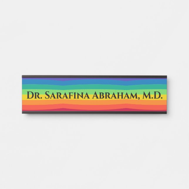 Doctor Doctor's Office Door Sign Rainbow (Front)