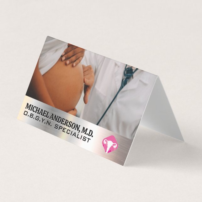 Doctor Examining Pregnant Woman Business Card (Front)