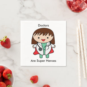 Doctor Female Super Hero Humour Cute Personalise Napkin