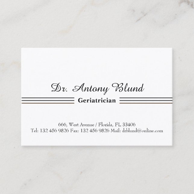 Doctor Geriatrician Business Card (Front)