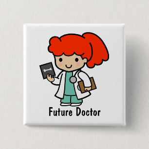 Doctor Girl with Xray 15 Cm Square Badge