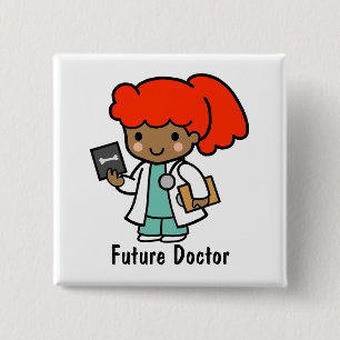 Doctor Girl with Xray 15 Cm Square Badge