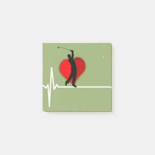 Doctor golfing ekg post-it notes