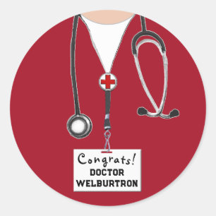 Doctor Graduation Classic Round Sticker