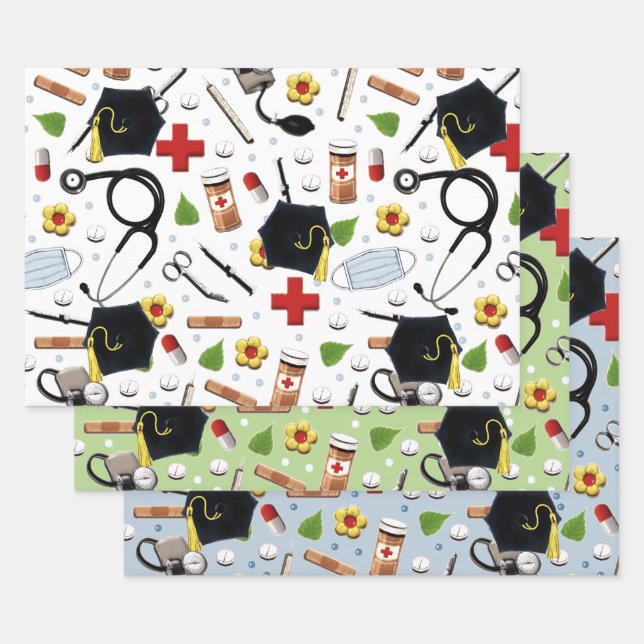 Doctor Graduation Gift Wrapping Paper Sheets (Set)
