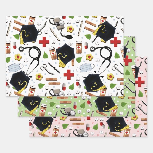 Doctor Graduation Gift Wrapping Paper Sheets (Set)