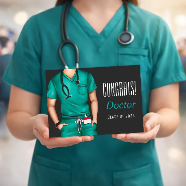 Doctor Graduation Greeting Card Congrats (Doctor graduation greeting card with clean modern design for a proud milestone)