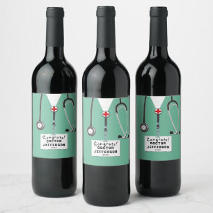 Doctor Graduation Medical School Wine Label