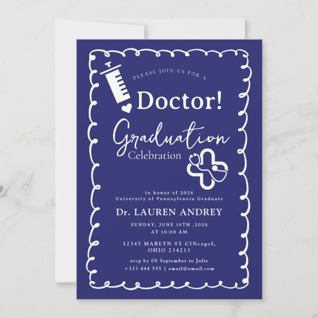 Doctor Graduation Party Invitation (Front)
