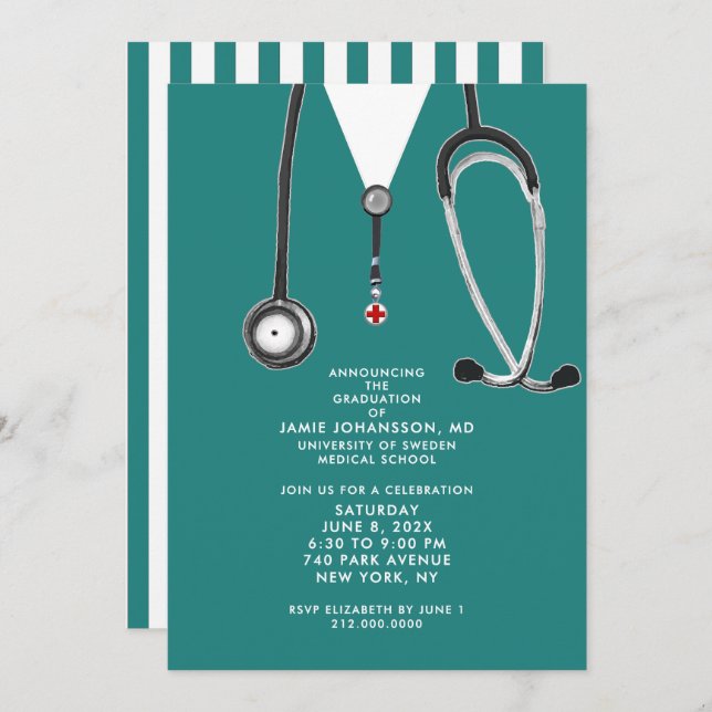Doctor Graduation Party Invitations (Front/Back)