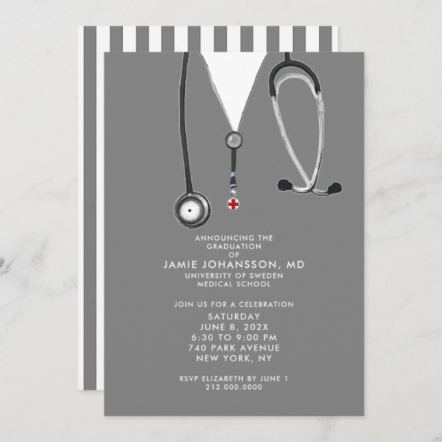 Doctor Graduation Party Invitations (Front/Back)