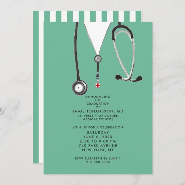 Doctor Graduation Party Invitations (Front/Back)