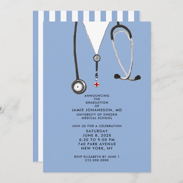 Doctor Graduation Party Invitations (Front/Back)