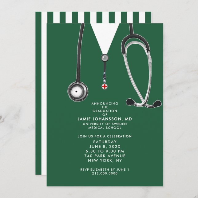Doctor Graduation Party Invitations (Front/Back)
