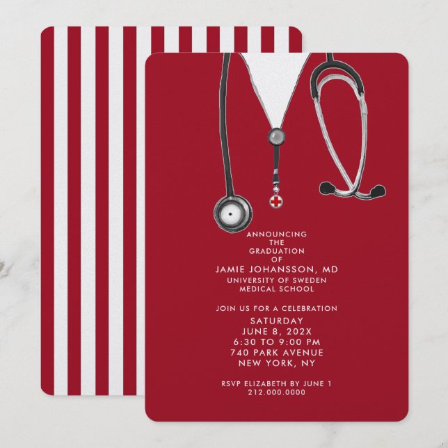 Doctor Graduation Party Invitations (Front/Back)