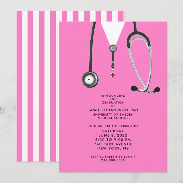 Doctor Graduation Party Invitations (Front/Back)