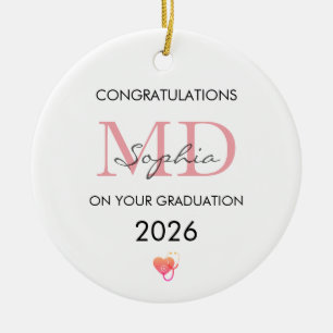 Doctor Graduation Personalised Name Class of 2026 Ceramic Tree Decoration