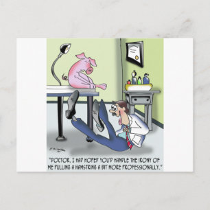 Doctor Handles Pulled Hamstring Unprofessionally Postcard