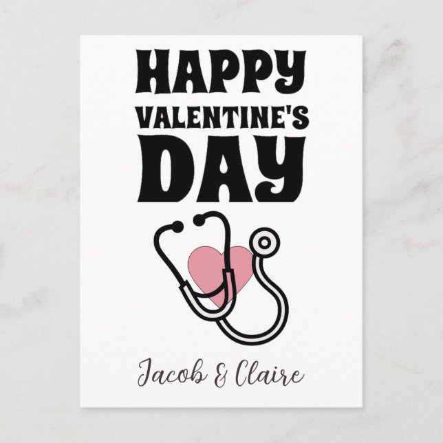 doctor, Happy valentines day personalise name Postcard (Front)