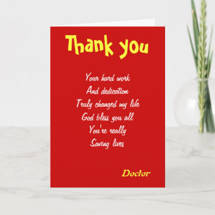 Doctor hard word thank you card