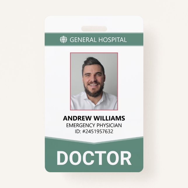 Doctor Hospital Medical Staff ID Badge (Front)