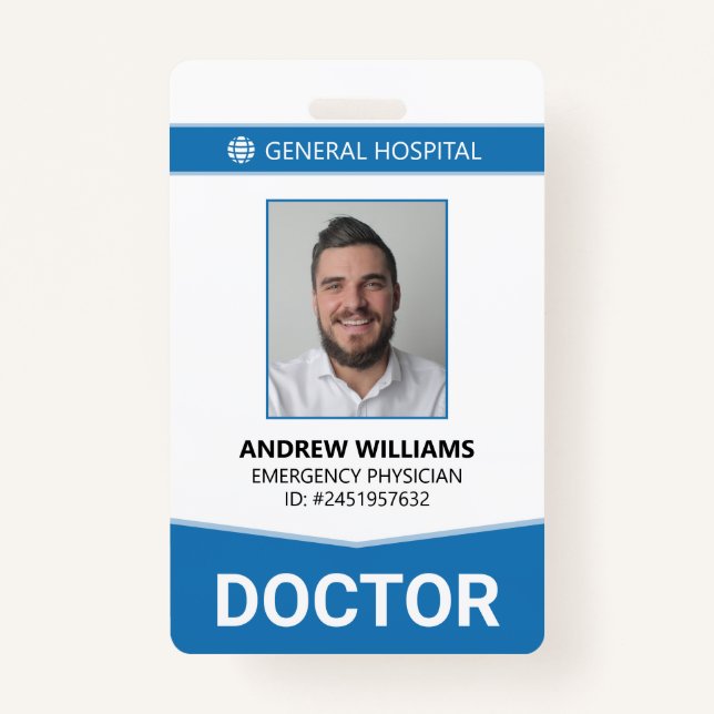Doctor Hospital Medical Staff ID ID Badge (Front)
