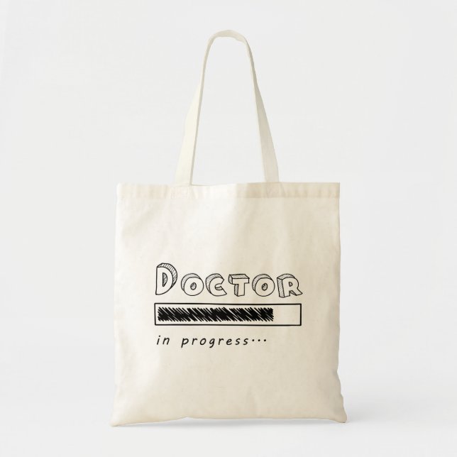Doctor In Progress Funny Med Student Loading Bar Tote Bag (Front)