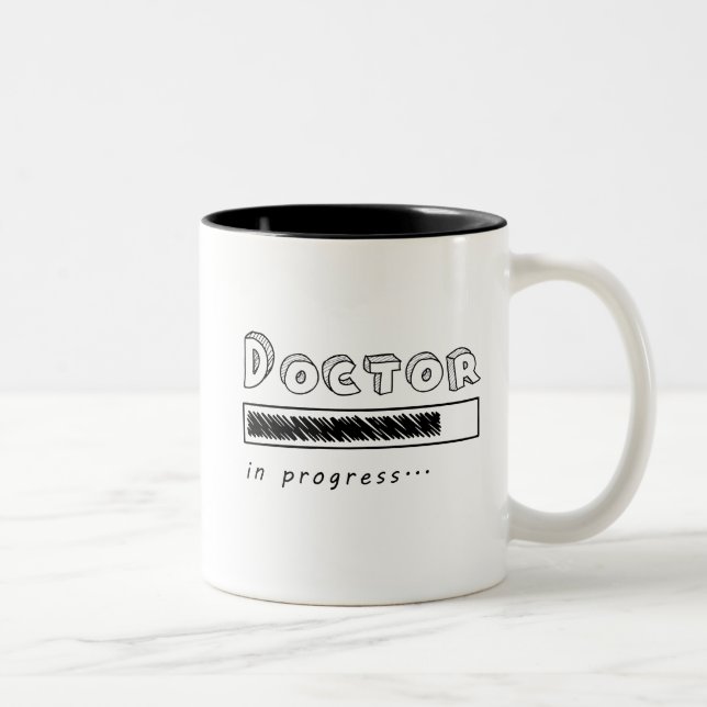 Doctor In Progress Funny Med Student Loading Bar Two-Tone Coffee Mug (Right)