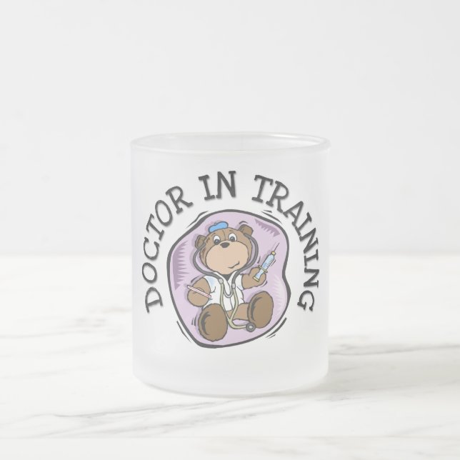 Doctor in Training T-shirts and Gifts Frosted Glass Coffee Mug (Center)