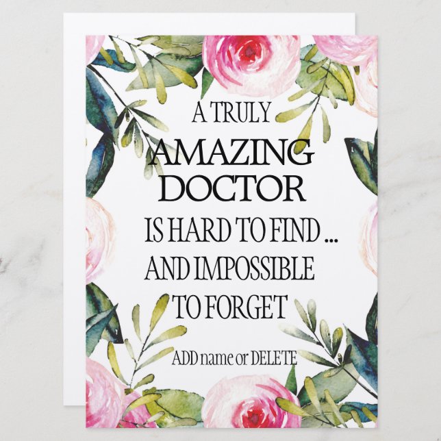 Doctor Leaving Gift Thank you Goodbye Appreciation Card (Front/Back)