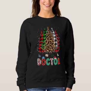 Doctor Leopard Red White Green Plaid Christmas Tre Sweatshirt