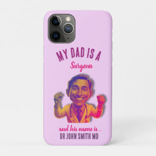 DOCTOR love pink MD My Dad is a surgeon Case-Mate iPhone Case