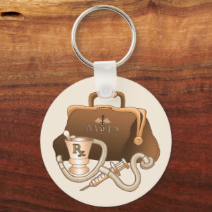 Doctor MD Basic Round Keychain