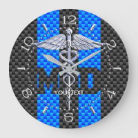 Doctor MD Caduceus Personalised Style Blue Carbon