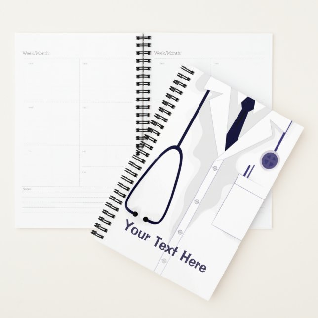 Doctor Medical Coat Male White Custom Planner (Display)