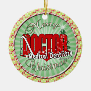 DOCTOR MEDICAL DENTISTRY MERRY CHRISTMAS CERAMIC TREE DECORATION