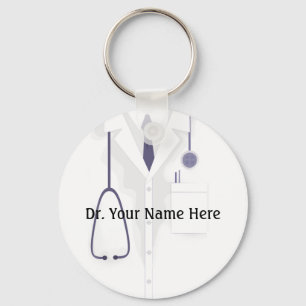 Doctor Medical Jacket Button Keychain