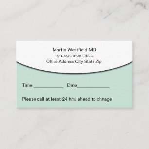 Doctor Medical Office Appointment Cards