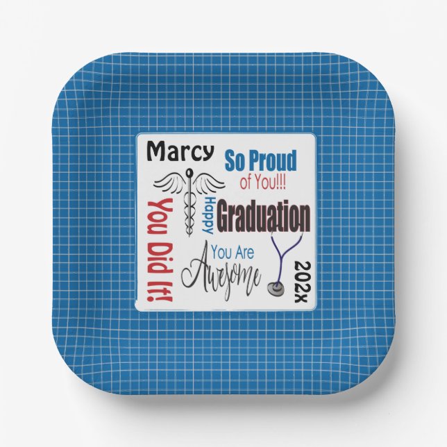Doctor Medical Professional Graduation Party Paper Paper Plate (Front)
