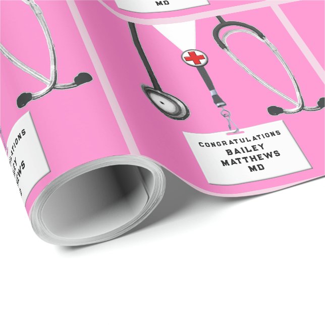 Doctor Medical School Graduation Gift Wrapping Paper (Roll Corner)