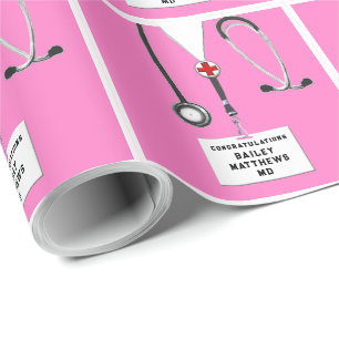 Doctor Medical School Graduation Gift Wrapping Paper